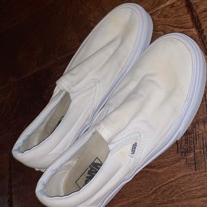 Men’s white canvas Vans slip-on